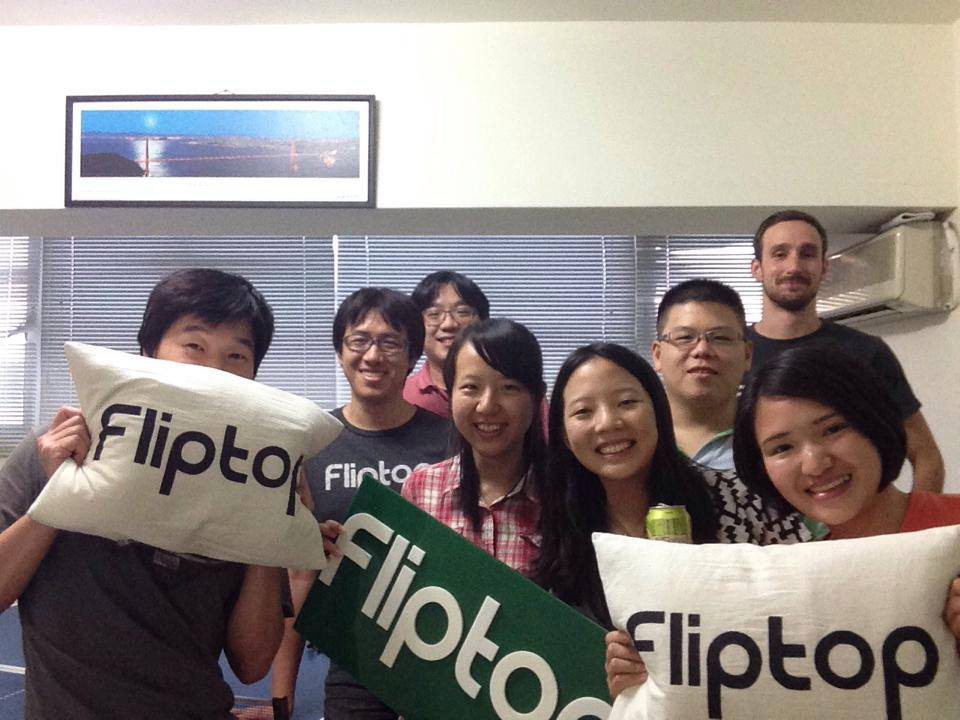 Ian Tsai with his colleagues at Fliptop.