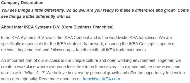 Ikea company description